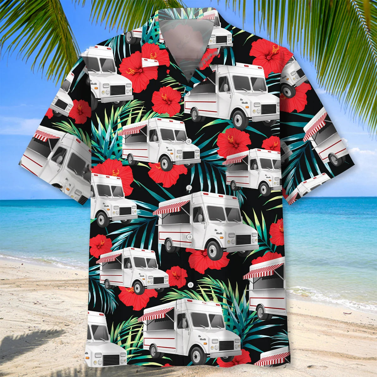 Food Truck Tropical Flower Hawaiian Shirt