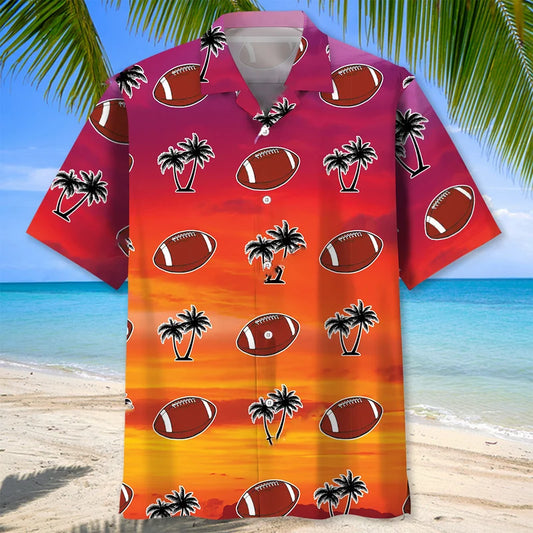 Football Palm Tree Hawaiian Shirt - S - hawaiian shirt