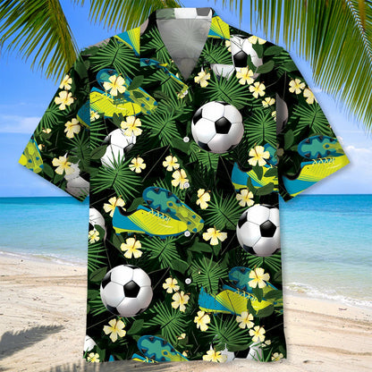 Football Tropical Green Hawaiian Shirt