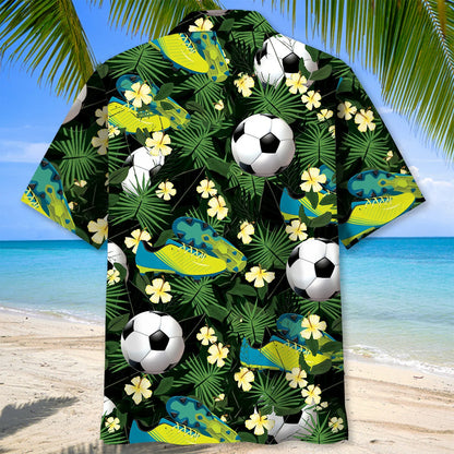 Football Tropical Green Hawaiian Shirt