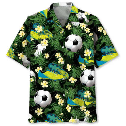 Football Tropical Green Hawaiian Shirt