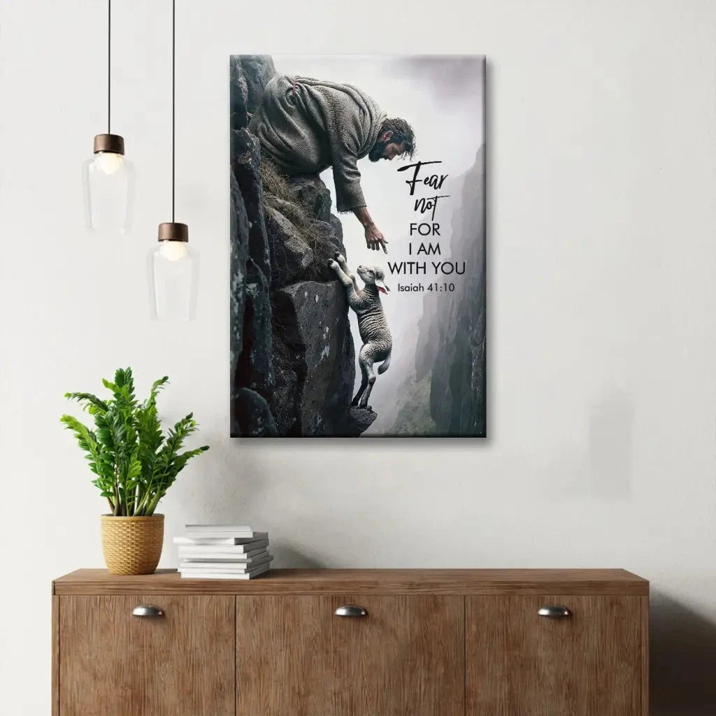 isaiah 41 10 fear not for i am with you canvas wall art (view 4)