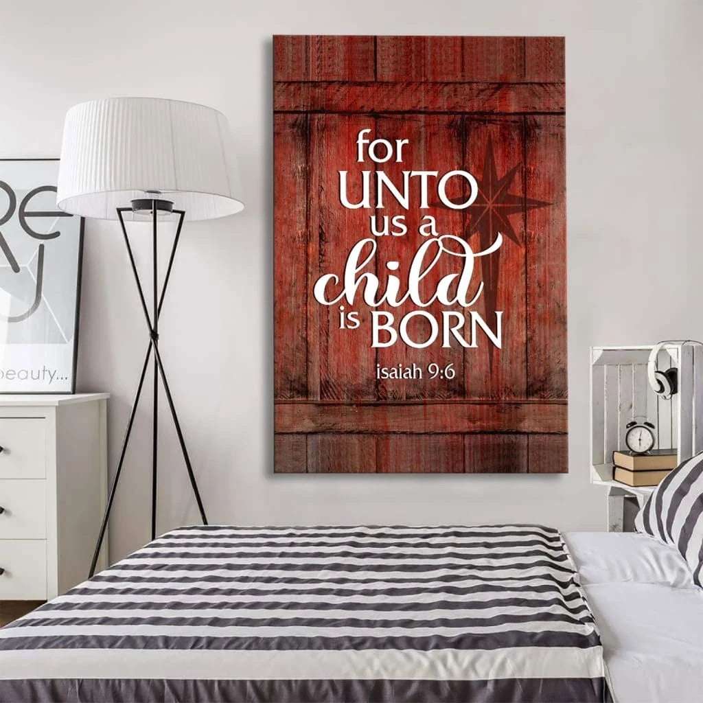 for unto us a child is born wall art canvas christmas wall decor (view 3)