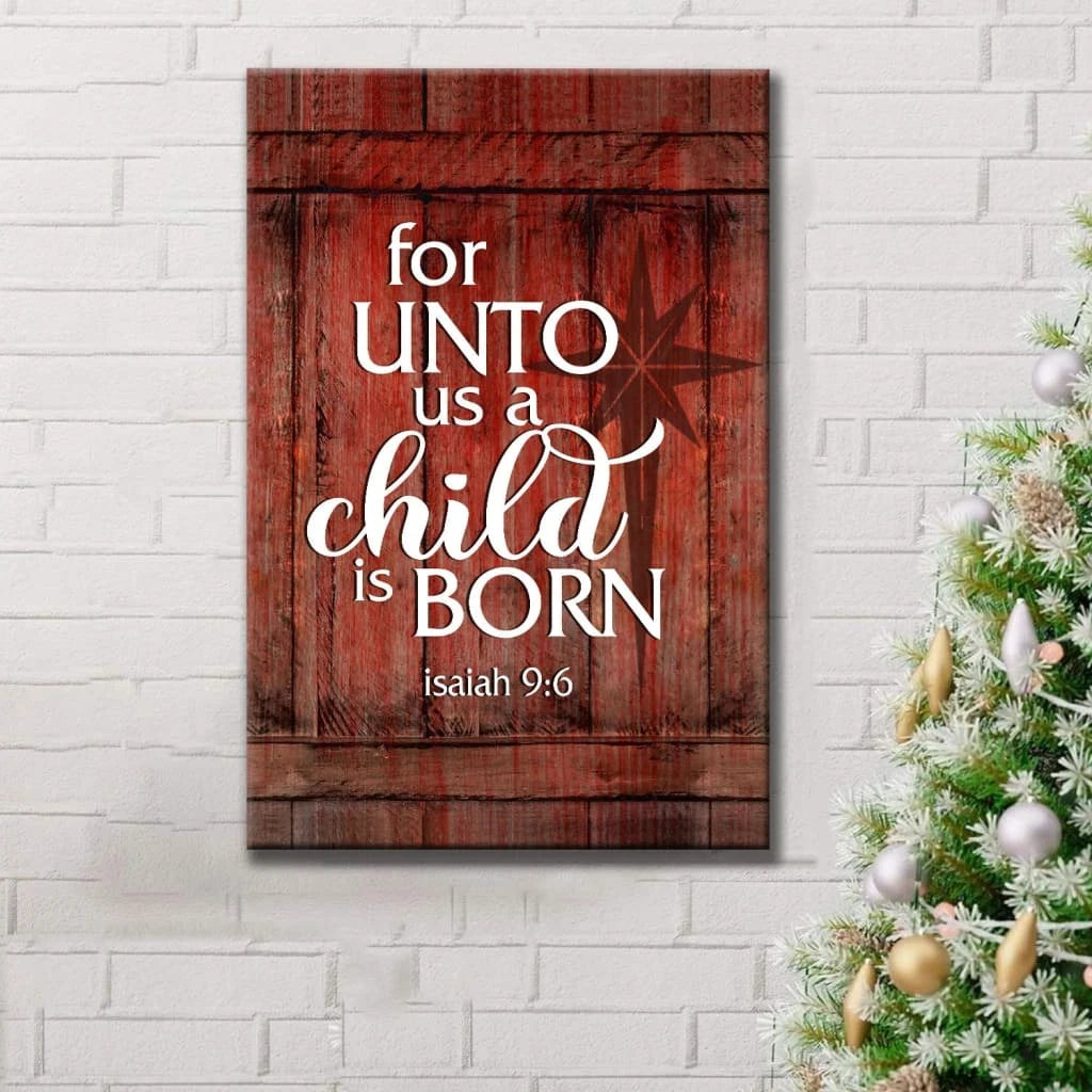 for unto us a child is born wall art canvas christmas wall decor (view 6)