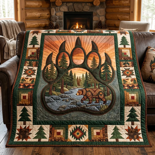 Forest Bear Paw Quilt Blanket