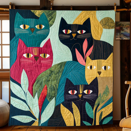 Forest Cat Quilt Blanket