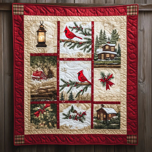 Forest Charm Cardinal Quilt Blanket