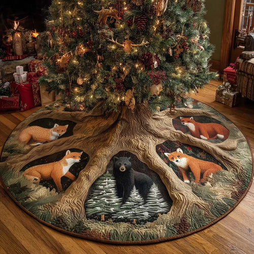 Forest Companions Christmas Quilted Tree Skirt