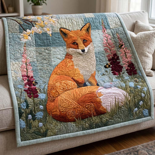 Forest Fox Quilt Blanket - Quilted Blanket by OtterMia