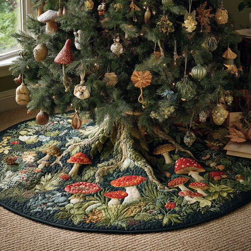 Forest Meadow Christmas Quilted Tree Skirt