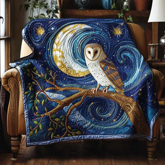 Forest Owl Quilt Blanket - Quilted Blanket by OtterMia