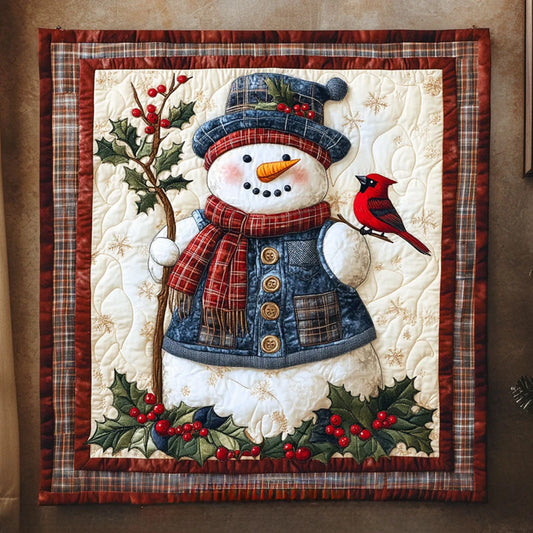 Forest Snowman Quilt Blanket