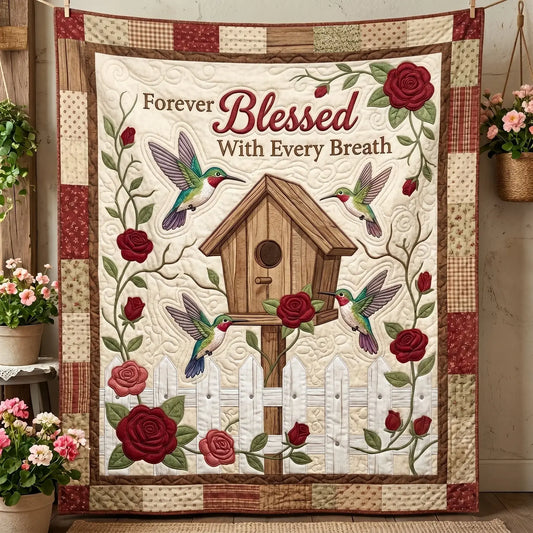 Forever Blessed With Every Breath Quilt Blanket
