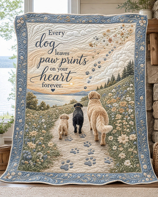 Forever Paw Quilt Blanket - Quilted Blanket by OtterMia