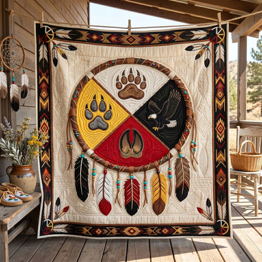 Four Spirits Harmony Quilt Blanket