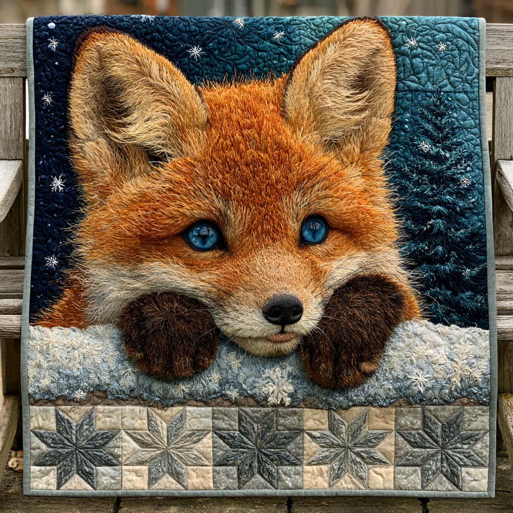 Fox Escape Quilt Blanket - Quilted Blanket by OtterMia