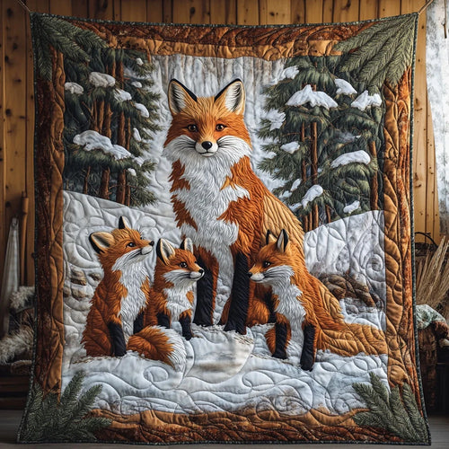 Fox Family Quilt Blanket
