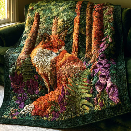 Fox Journey Quilt Blanket - Quilted Blanket by OtterMia