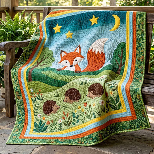 Fox Meadow Quilt Blanket - Quilted Blanket by OtterMia