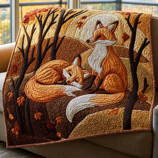 Fox Whisper Quilt Blanket - Quilted Blanket by OtterMia