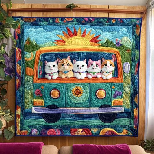 Free Spirit Feline Van Quilt Blanket