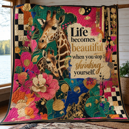 Free to Bloom Quilt Blanket - Quilted Blanket by OtterMia