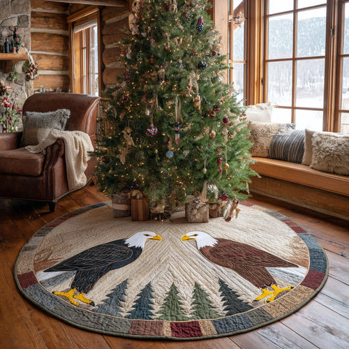 Freedom Crest Christmas Quilted Tree Skirt