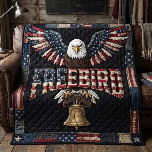 Freedom Eagle Liberty Bell Quilt Blanket