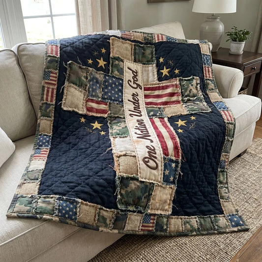 Freedom Faith Patchwork Quilt Blanket