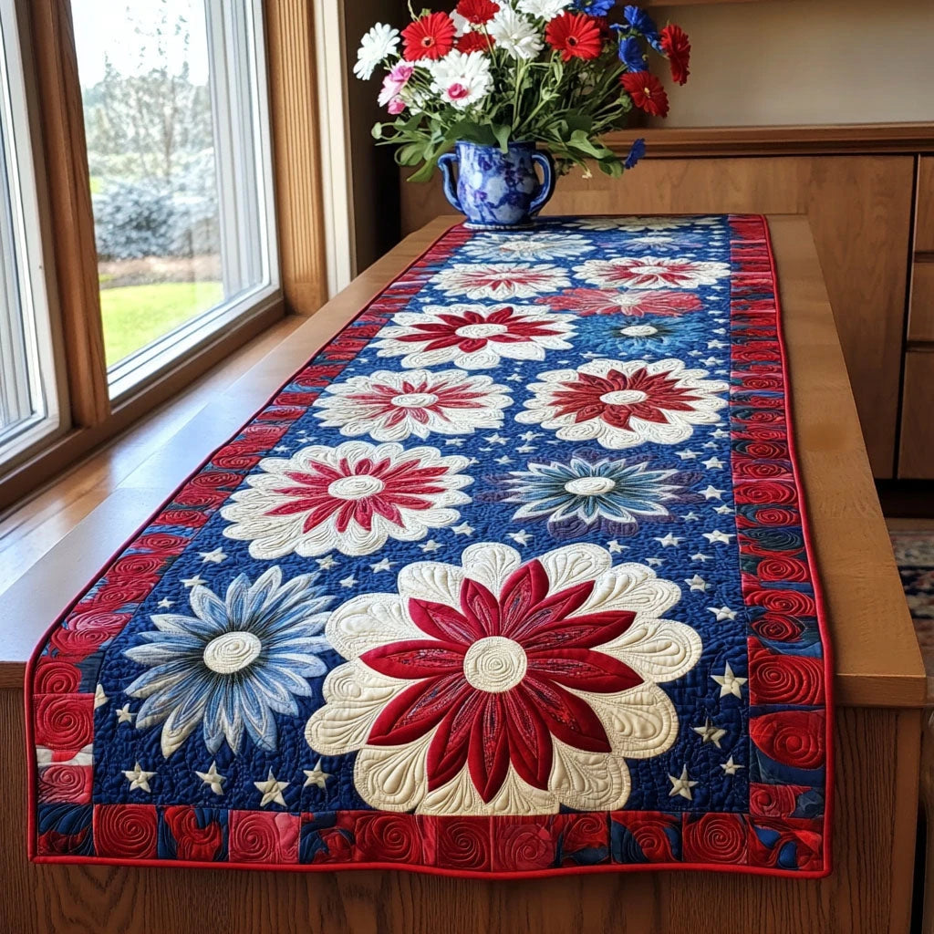 Freedom Flutter Quilted Table Runner