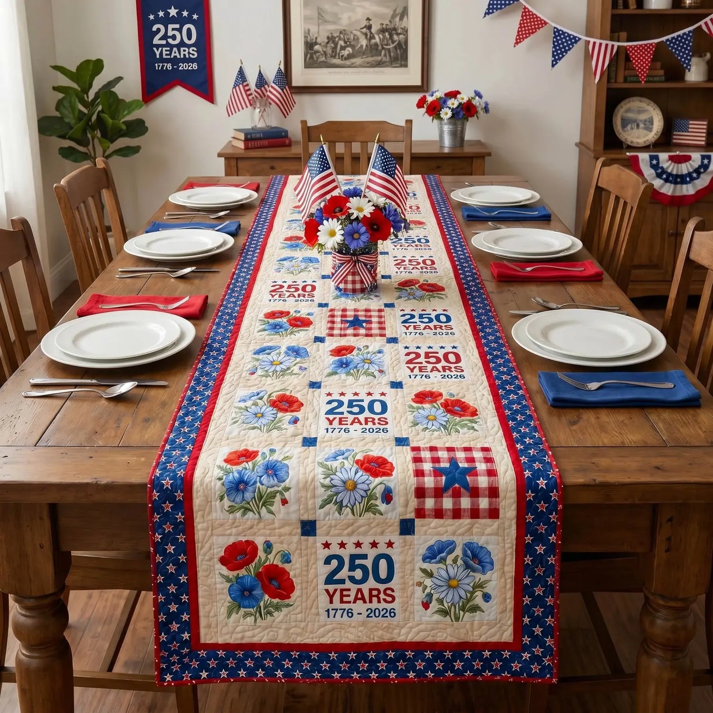 Freedom Legacy Quilted Table Runner
