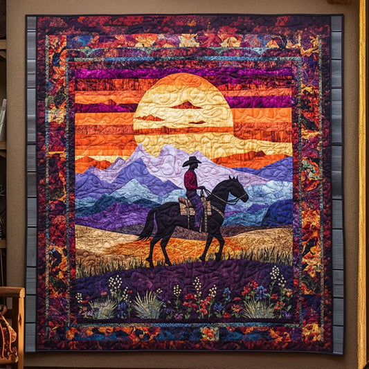 Freedom Ride Cowboy Quilt Blanket