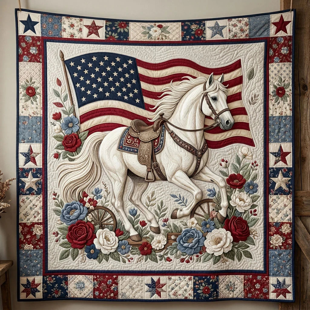 Freedom Stallion Quilt Blanket