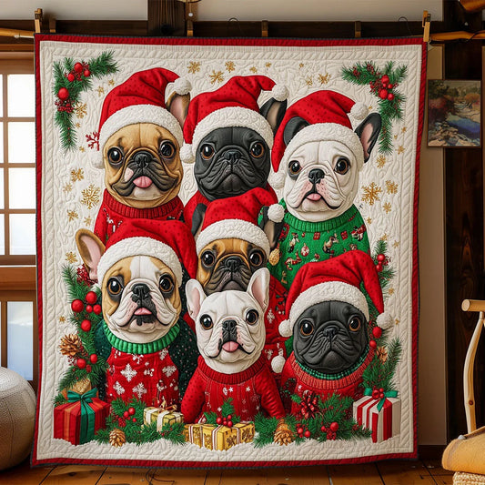French Bulldog Cheer Quilt Blanket