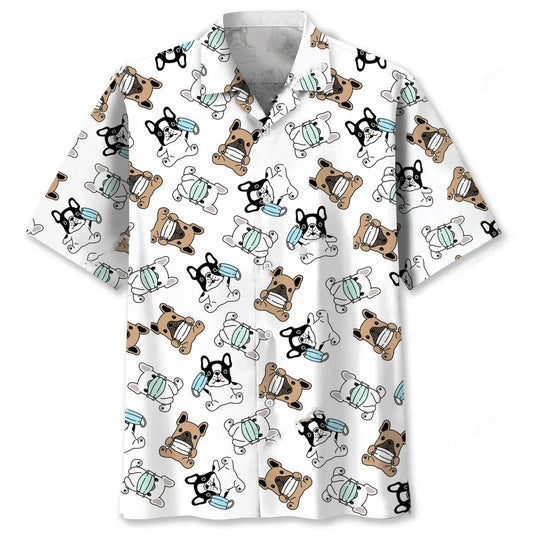 French Bulldog Funny Hawaiian Shirt - S - hawaiian shirt