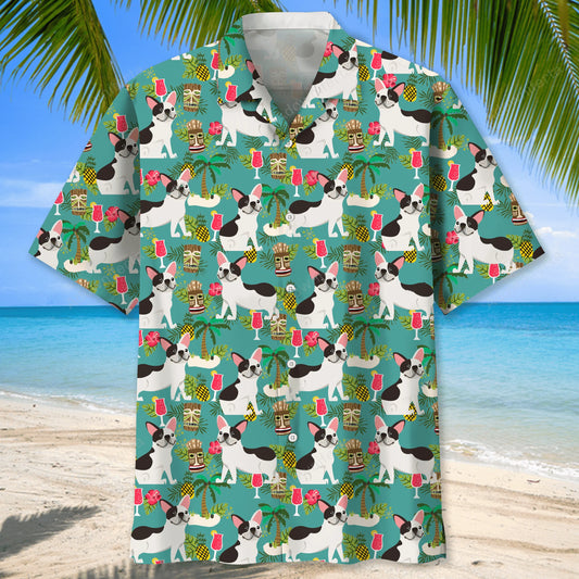 French Bulldog Hawaiian Beach Hawaiian Shirt - S - hawaiian shirt