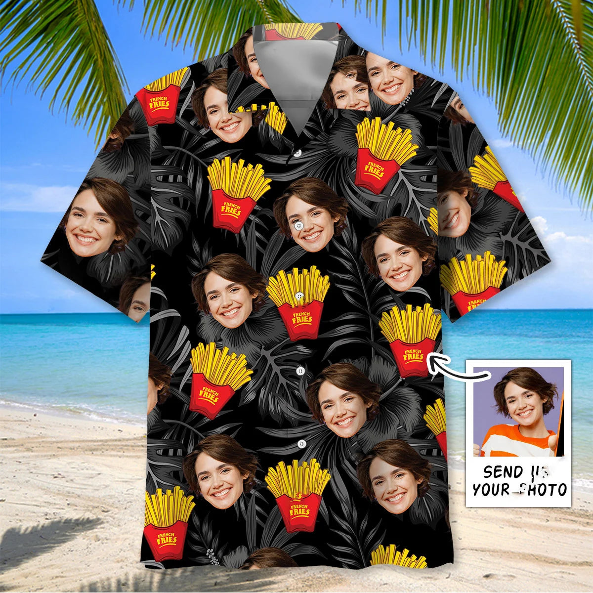 French Fries and Wife Custom Face Hawaiian Shirt