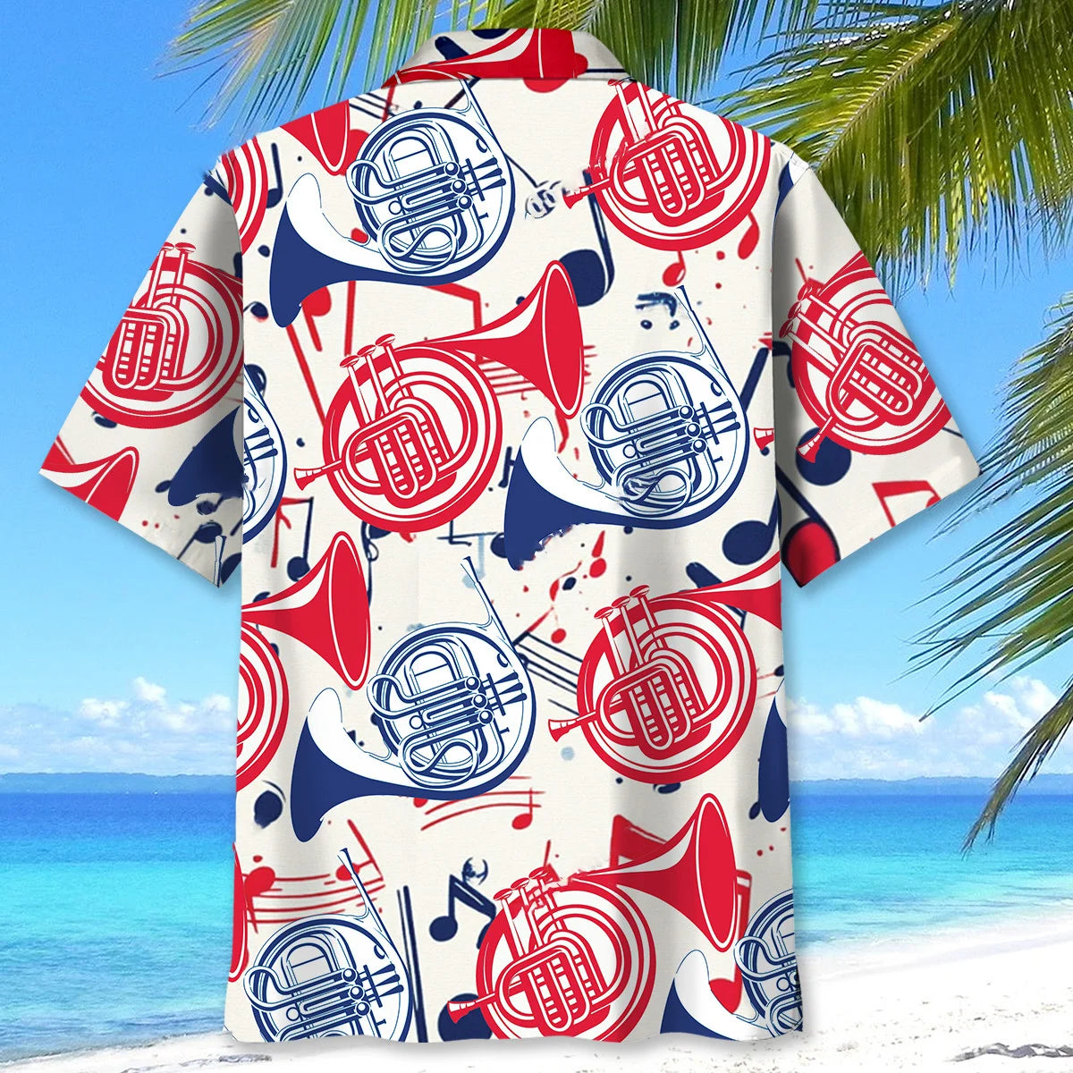 French Horn Usa Hawaiian Shirt