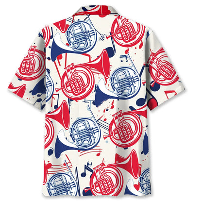 French Horn Usa Hawaiian Shirt