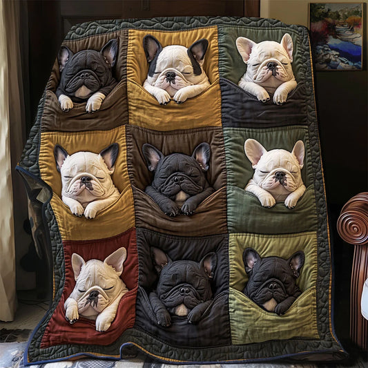 Frenchie Snuggle Quilt Blanket