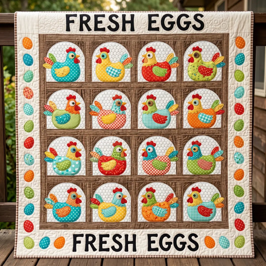 Fresh Eggs Quilt Blanket
