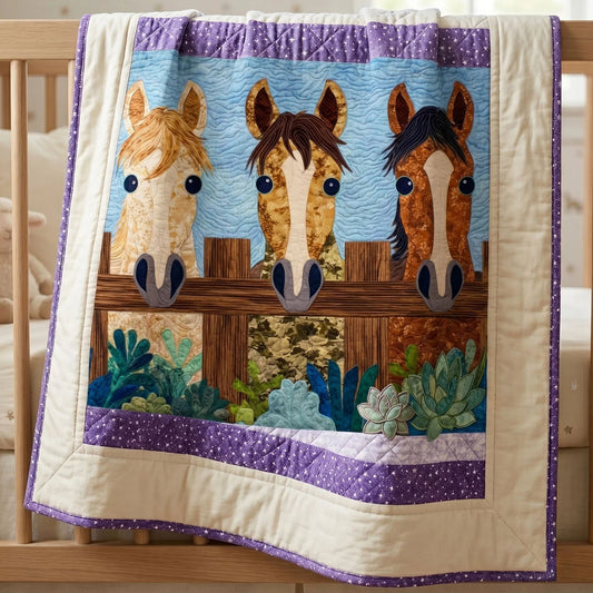 Friendly Filly Quilt Blanket - Quilted Blanket by OtterMia