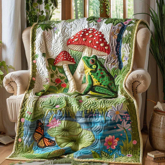 Frog Dreams Quilt Blanket - Quilted Blanket by OtterMia