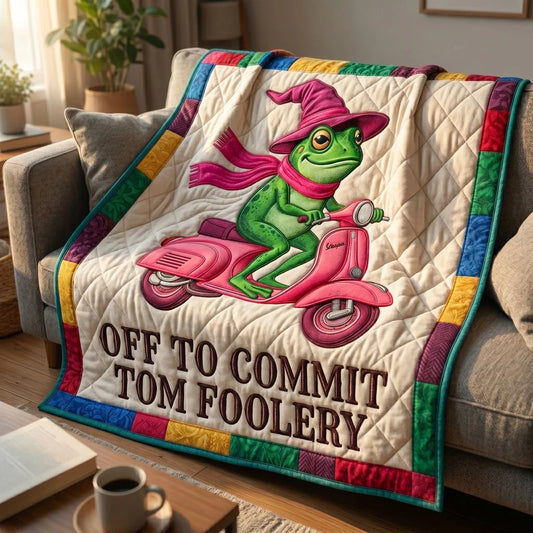 Frog Foolery Ride Quilt Blanket
