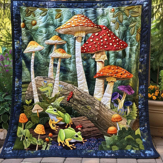 Frog Haven Quilt Blanket - Quilted Blanket by OtterMia