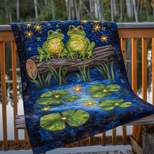 Frog Journey Quilt Blanket - Quilted Blanket by OtterMia