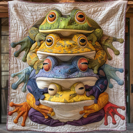 Frog On Frog Quilt Blanket