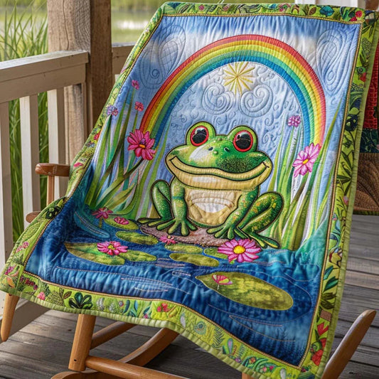 Frog Pond Quilt Blanket - Quilted Blanket by OtterMia