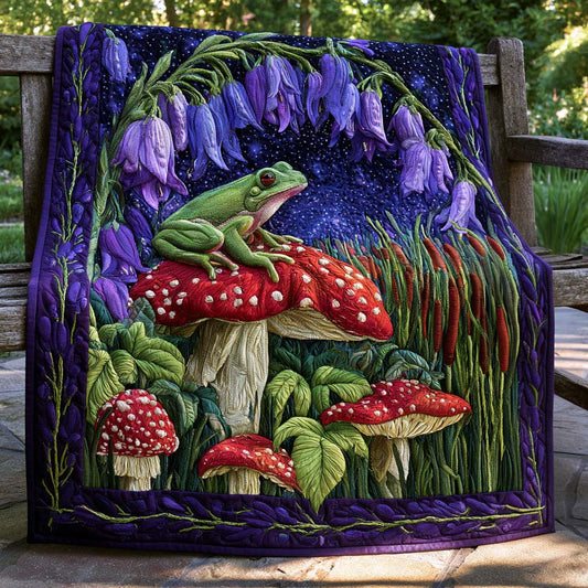 Frog Retreat Quilt Blanket - Quilted Blanket by OtterMia