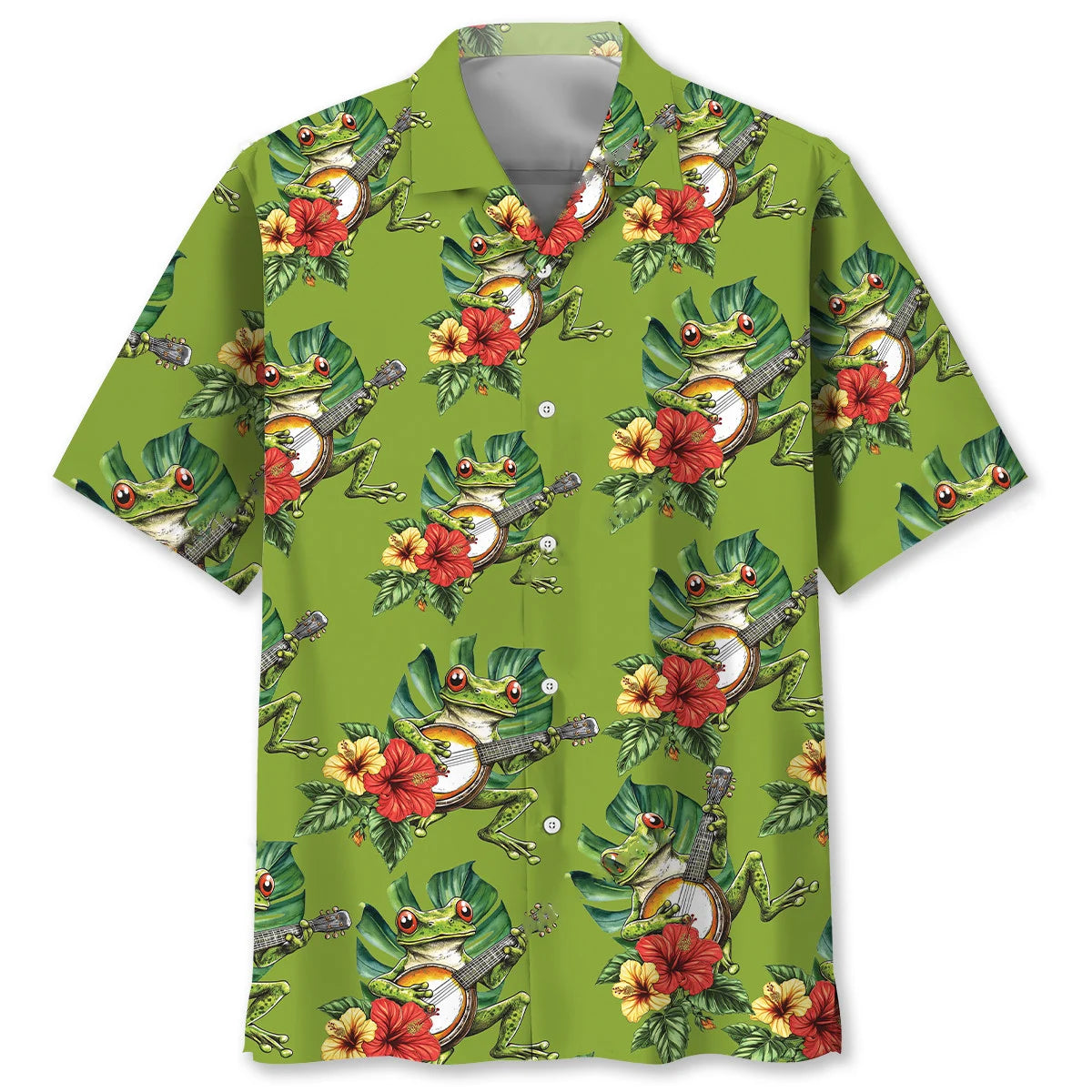 Frog Banjo Tropical Hawaiian Shirt